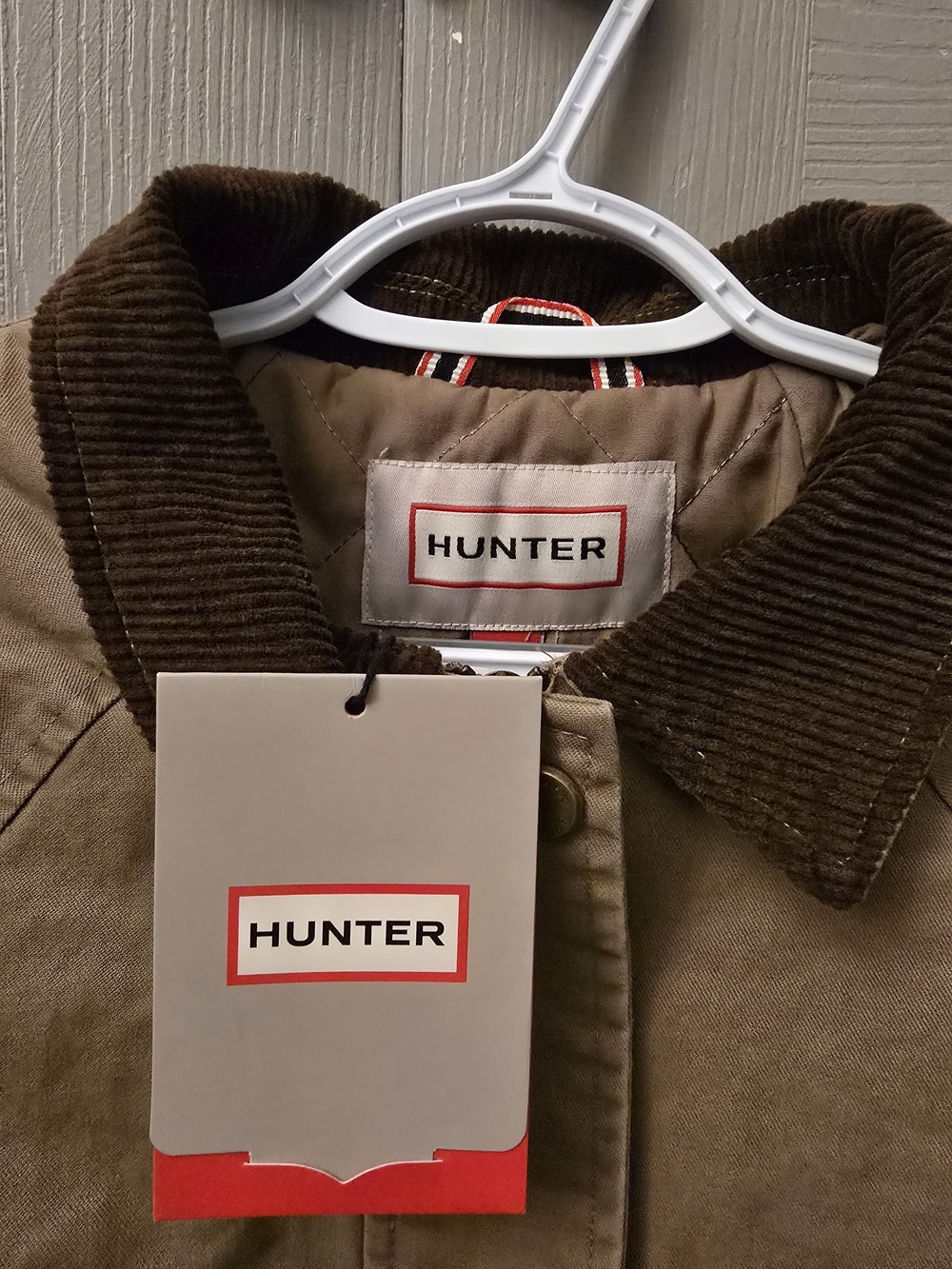 Hunter Tan Jacket with Brown Corduroy Collar Size Xs NWT - Picture 5 of 9